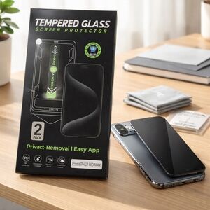 Premium Tempered Glass Screen Protector for iPhone 12 Pro Max - Black